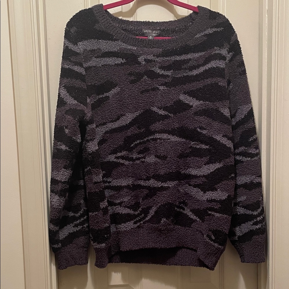Barefoot Dreams Black and Gray Crew Neck Sweater